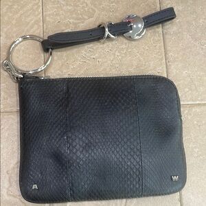 Black Textured ALEXANDER WANG wristlet